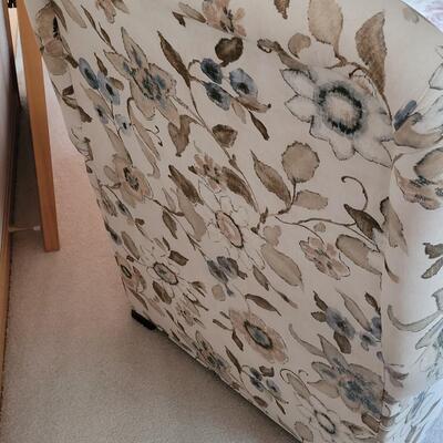 Lot 218: Crate & Barrel Chair and Ottoman 