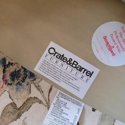Lot 218: Crate & Barrel Chair and Ottoman 