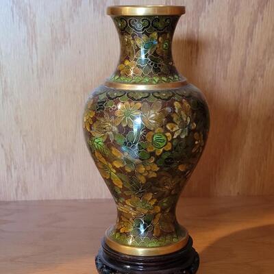 Lot 221: Cloisonne Vase with Stand