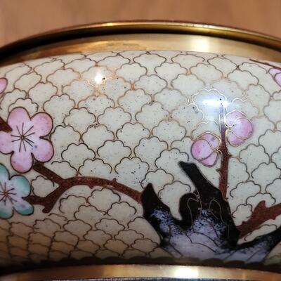 Lot 222: Cloisonne Jar with Lid and Stand