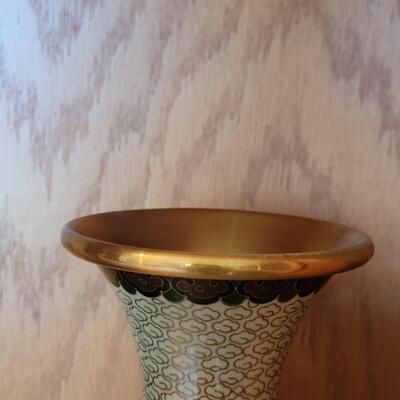 Lot 223: Cloisonne (Mirrored) Pair of Vases with Stands