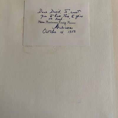 LOT 5 - SIGNED Marianne Moore - Like a Bulwark Poetry Book