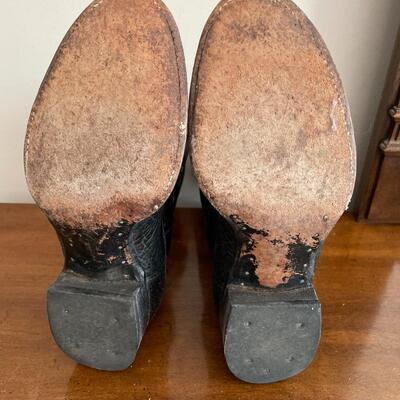 #101 Vintage COWTOWN Handmade Black Leather Cowboy Boots Sz 10 1/2 Mexico