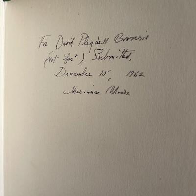 LOT 9 - SIGNED Marianne Moore - The Absentee 