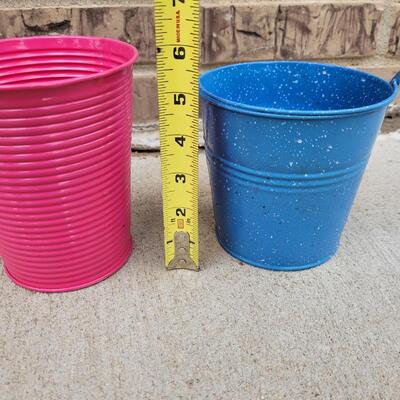 Lot 261: Small Metal Pail and Container 
