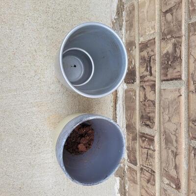 Lot 262: Silver Flower Pot and Silver Rim Pottery Flower Pot