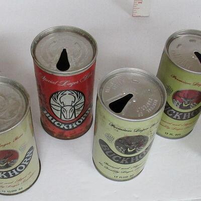 Vintage 6 Different Buckhorn Beer Cans - Read description for more information