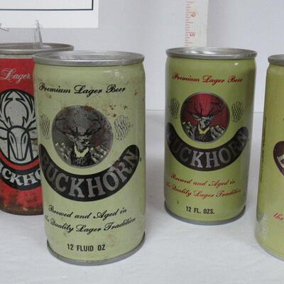 Vintage 6 Different Buckhorn Beer Cans - Read description for more information
