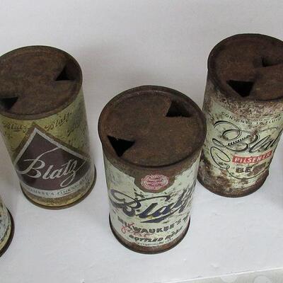 Very Old 5 All Different Blatz Beer Cans.  Read description for more info on these cans