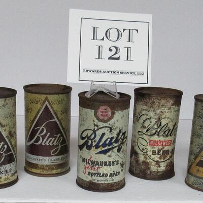 Very Old 5 All Different Blatz Beer Cans.  Read description for more info on these cans