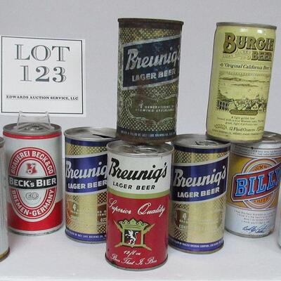 Vintage Beer Cans, 4 Different Breunig's, 2 Different Billy, and More. Read description for more info.