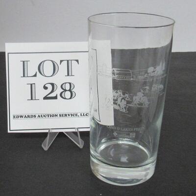 Vintage Land O Lakes Advertising Tumbler Etched Farm Pattern