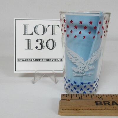 Vintage Patriotic Glass Tumbler With Eagles and Stars