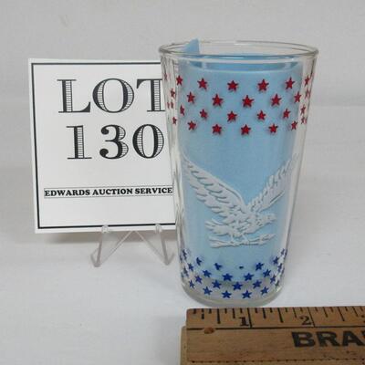 Vintage Patriotic Glass Tumbler With Eagles and Stars