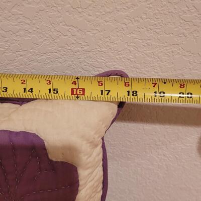 Lot 314: Purple and White Quilted Hawaiian Pillow
