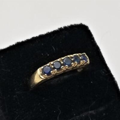 Lot #49  14kt Yellow Gold & Sapphire Ring