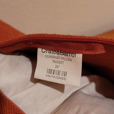 Lot 316: Crate & Barrel 20" Russet Pillow 