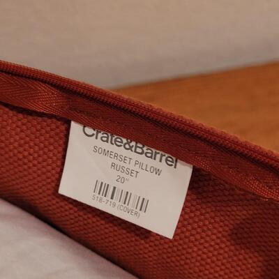 Lot 317: Crate & Barrel 20" Russet Pillow 