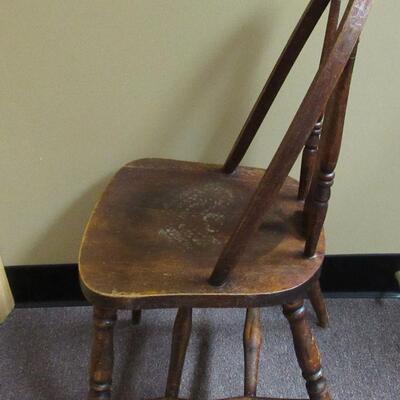 Antique Child's Chair With Hand Painted Design
