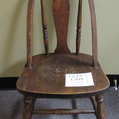 Antique Child's Chair With Hand Painted Design