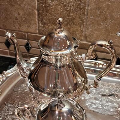 Lot 328: Leonard's Silverplate Tea Set 