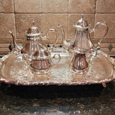 Lot 328: Leonard's Silverplate Tea Set 