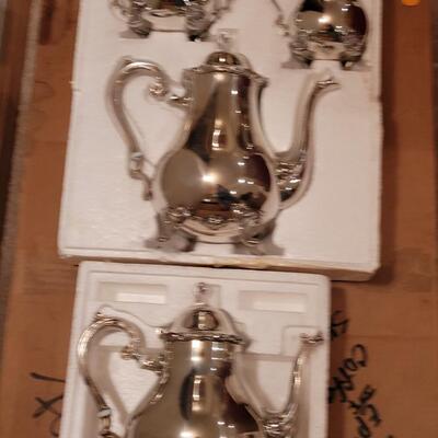 Lot 328: Leonard's Silverplate Tea Set 
