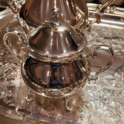 Lot 328: Leonard's Silverplate Tea Set 