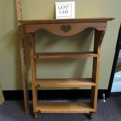 Nice Older 3 Tier Wood Wall Shelf with Heart Cutout