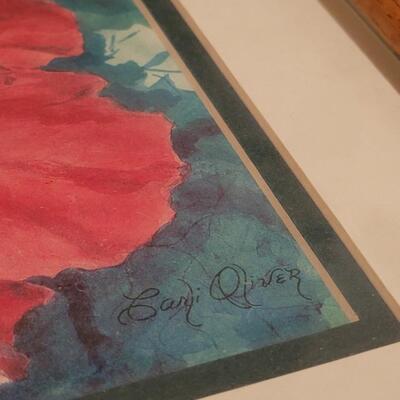 Lot 335: Carli Oliver Red Hibiscus Print
