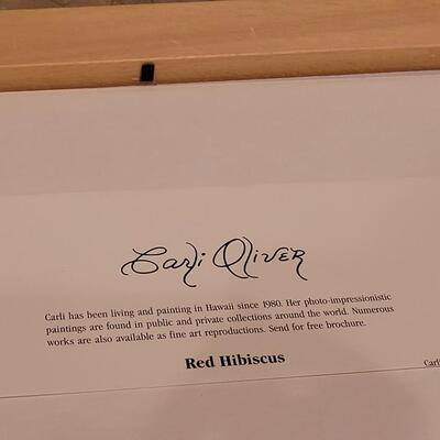 Lot 335: Carli Oliver Red Hibiscus Print
