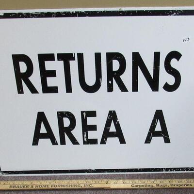 Vintage Sign Returns Area A Metal