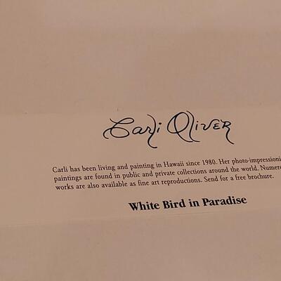 Lot 336: Carli Oliver White Bird in Paradise Print