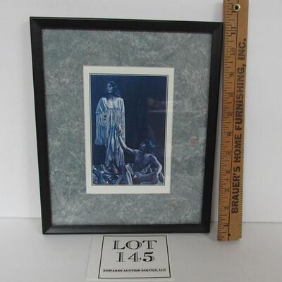 Contemporary Native American Framed Picture About 11" Tall