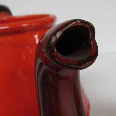 Medlox Poppytrail Red Rooster Pattern (Orange and Brown Coloring) Coffee Pot and Cover