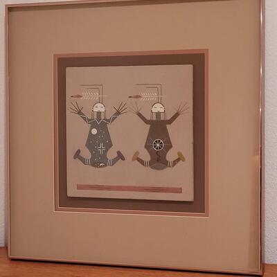 Lot 350: Sandpainting in Copper Frame