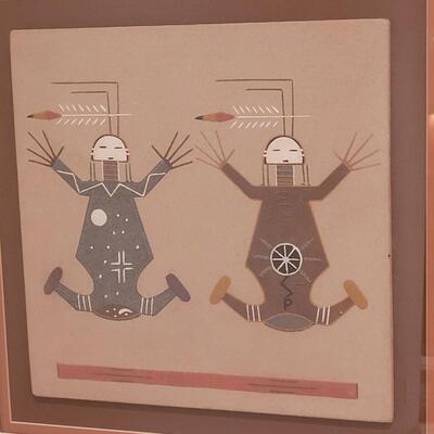Lot 350: Sandpainting in Copper Frame