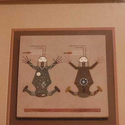 Lot 350: Sandpainting in Copper Frame