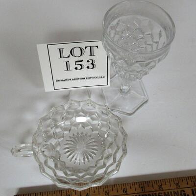 Fostoria American Nappy and Tall Goblet