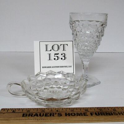 Fostoria American Nappy and Tall Goblet