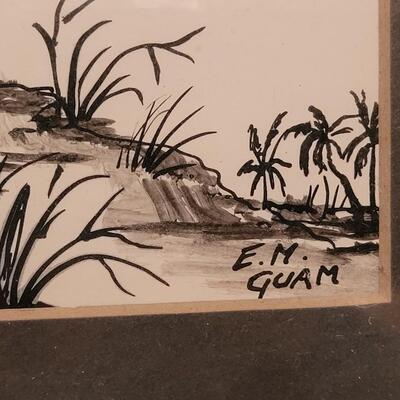 Lot 351: Initialed Guam Artwork 