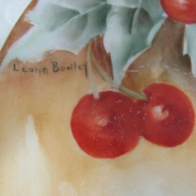 Vintage Bavarian Plate, Artist Signed Leona Bowley, Thomas Bavaria