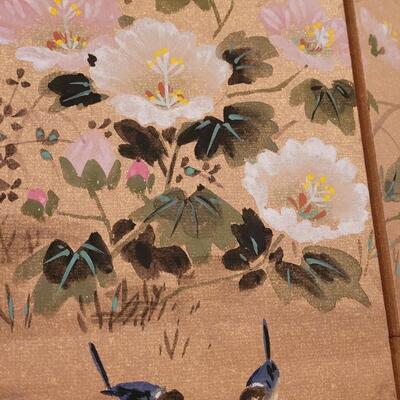 Lot 352: Painted Silk Screen with clips