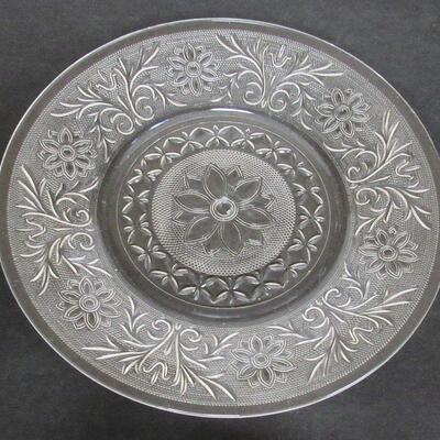 Two 9" Clear Anchor Hocking Sandwich Glass Plates