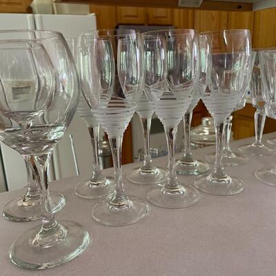 #144 Collection of Crystal & Glass Stemware Lot of 52