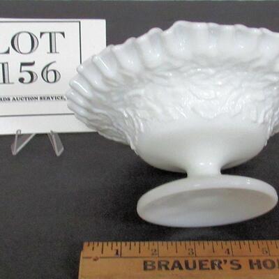 Westmoreland Milk Glass Compote Bramble Pattern