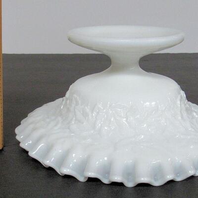 Westmoreland Milk Glass Compote Bramble Pattern