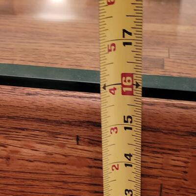 Lot 364: Mid Century Beveled Edge Glass Top Coffee (Hollow base)