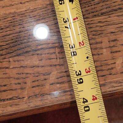 Lot 364: Mid Century Beveled Edge Glass Top Coffee (Hollow base)