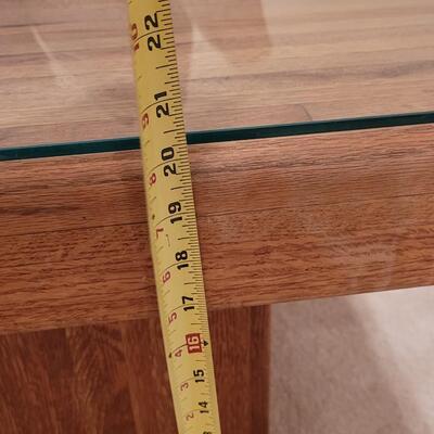 Lot 366: Mid Century Modern Side Table (Hollow base---glass not Beveled on this one)